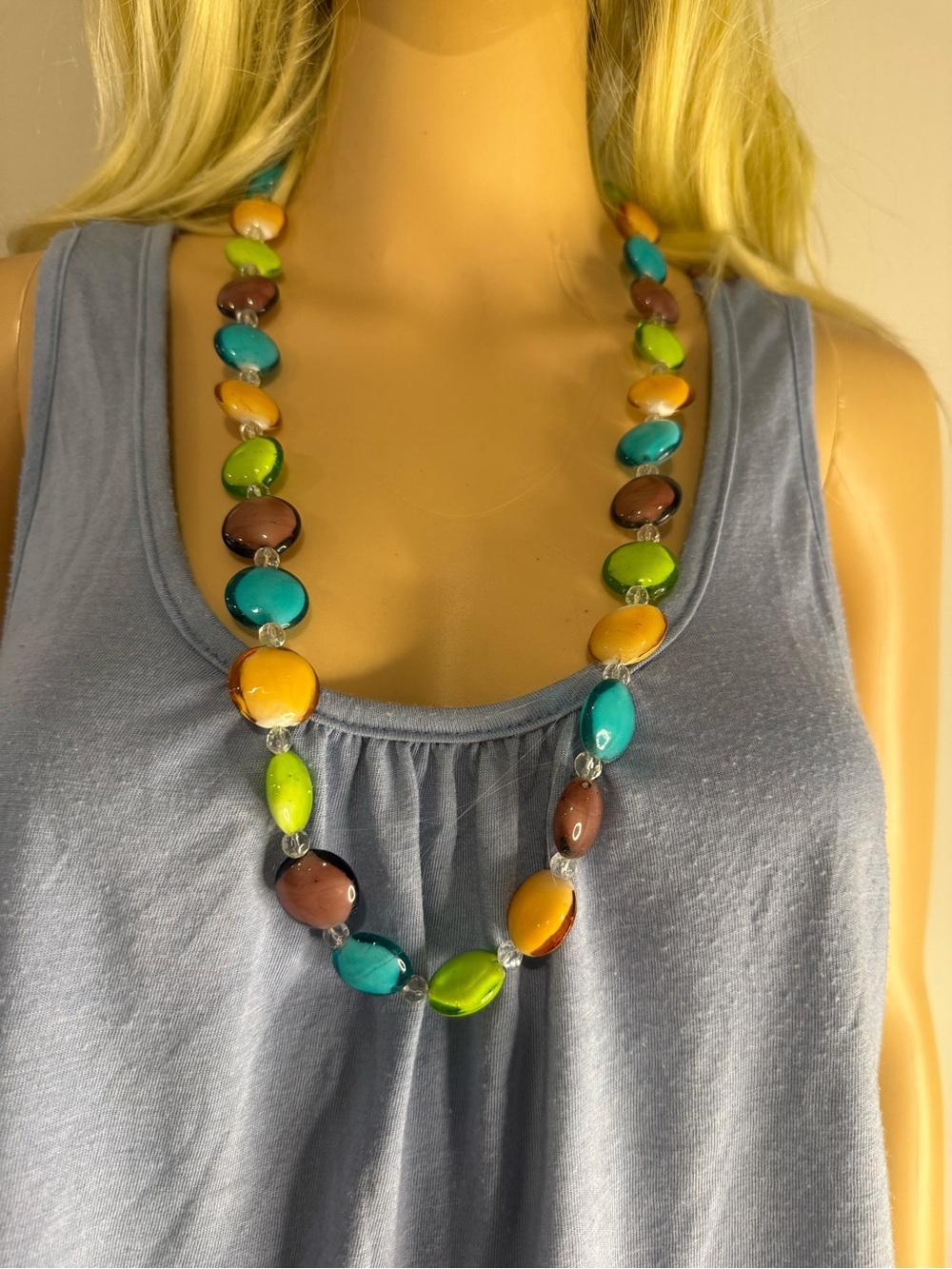 Laila Rowe Colorful Beaded Glass Statement Necklace - Multicolor